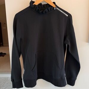 Tail Black Ruffle Neck Sweatshirt